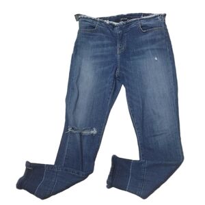J BRAND Capri Stigma Distressed Fringe Jeans Size 26